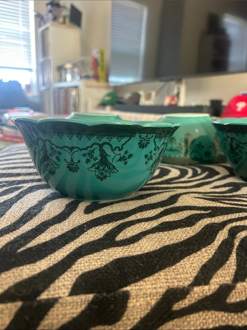Turquoise Decorative Serving Bowls - Set of 4